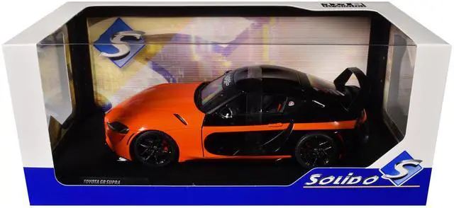 Alt view image 6 of 6 - 2024 Toyota GR Supra "StreetFighter" Orange and Black 1/18 Diecast Model Car by Solido