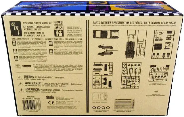 Alt view image 8 of 8 - Skill 2 Model Kit 1967 Ford Mustang GT Fastback 1/25 Scale Model by AMT