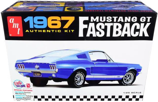 Alt view image 7 of 8 - Skill 2 Model Kit 1967 Ford Mustang GT Fastback 1/25 Scale Model by AMT