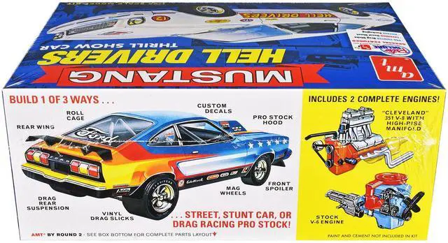 Alt view image 2 of 6 - 1977 Ford Mustang "Hell Drivers" Thrill Show Car (Skill 2) 1/25 Plastic Model Kit by AMT