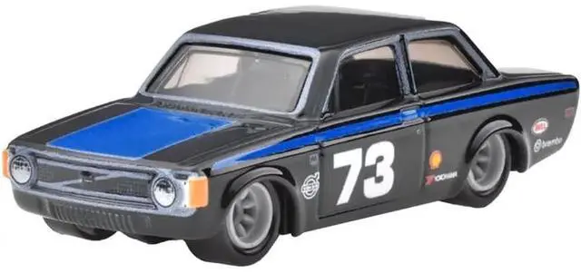 Alt view image 4 of 6 - 1973 Volvo 142 GL #73 Black with Blue Stripes and Hood "Boulevard" Series Diecast Model Car by Hot Wheels