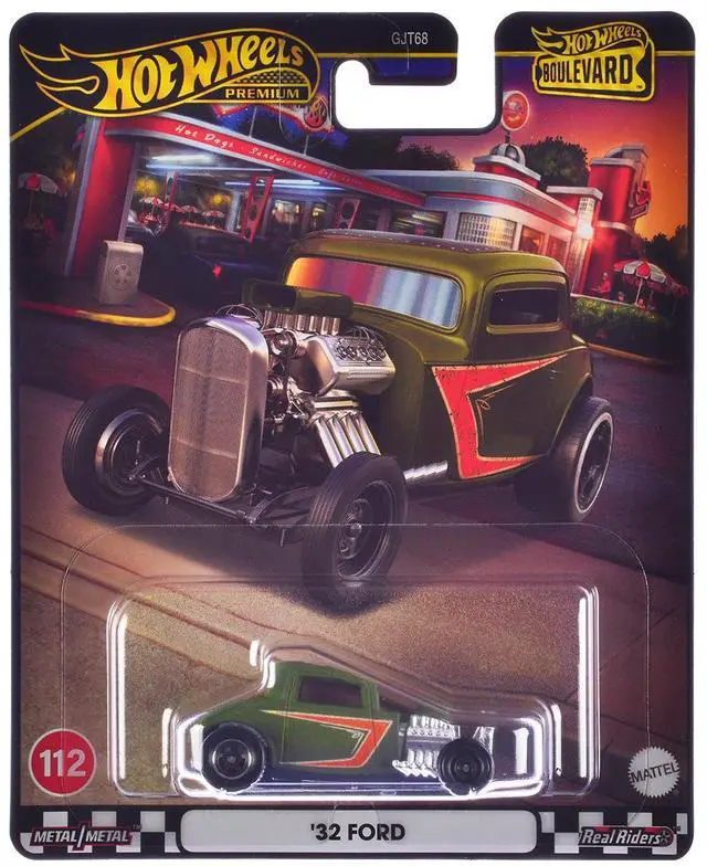 Alt view image 5 of 6 - 1932 Ford Hot Rod Matt Green with Graphics "Boulevard" Series Diecast Model Car by Hot Wheels