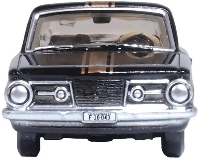 Alt view image 4 of 6 - 1965 Plymouth Barracuda Black with Gold Stripes 1/87 (HO) Scale Diecast Model Car by Oxford Diecast