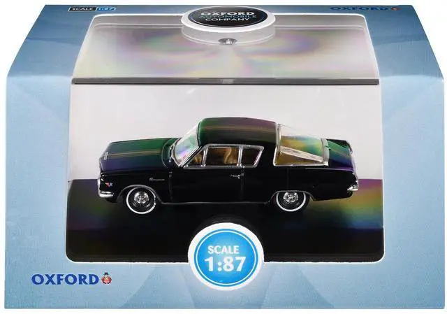Alt view image 6 of 6 - 1965 Plymouth Barracuda Black with Gold Stripes 1/87 (HO) Scale Diecast Model Car by Oxford Diecast