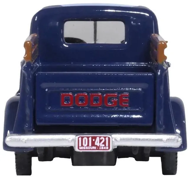 Alt view image 5 of 6 - 1948 Dodge B-1B Pickup Truck Waterway Blue 1/87 (HO) Scale Diecast Model Car by Oxford Diecast