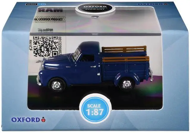Alt view image 6 of 6 - 1948 Dodge B-1B Pickup Truck Waterway Blue 1/87 (HO) Scale Diecast Model Car by Oxford Diecast
