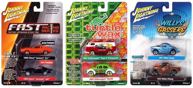 Main image of Johnny Lightning "2-Packs" 2024 Release 1 Set A of 6 pieces 1/64 Diecast Model Car by Auto World