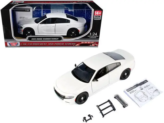 Main image of 2023 Dodge Charger Pursuit Police Car White "Law Enforcement and Public Service" Series 1/24 Die cast Model Car by Motormax