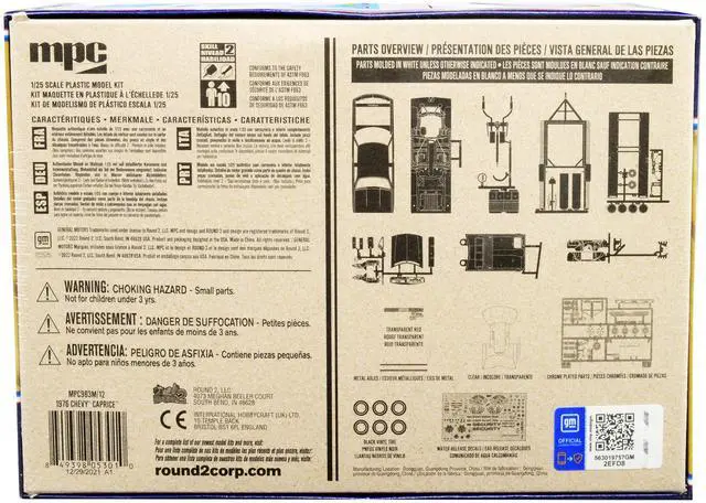 Alt view image 10 of 10 - Skill 2 Model Kit 1976 Chevrolet Caprice with Trailer 3-in-1 Kit 1/25 Scale Model by MPC