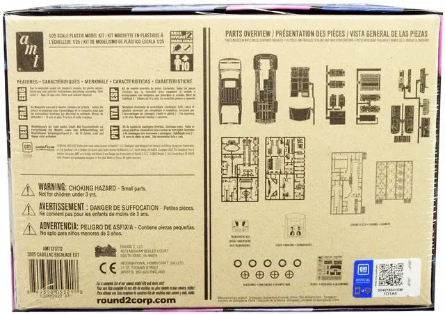 Alt view image 9 of 12 - Skill 2 Model Kit 2005 Cadillac Escalade EXT 1/25 Scale Model by AMT