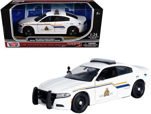 Main image of 2023 Dodge Charger Pursuit Police Car "RCMP" White "Law Enforcement and Public Service" 1/24 Diecast Model Car by Motormax