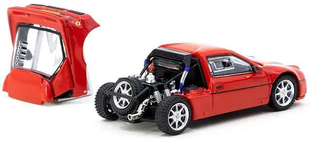 Alt view image 3 of 6 - Ford RS200 Red "Hobby64" Series 1/64 Diecast Model Car by Tarmac Works