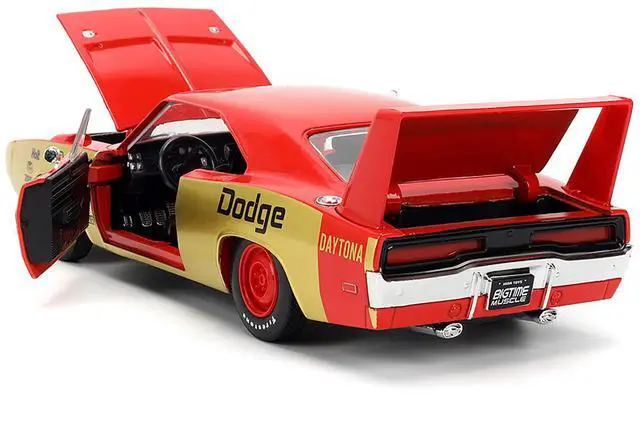 Alt view image 4 of 6 - 1969 Dodge Charger Daytona #33 Red and Gold Metallic with Graphics "Bigtime Muscle" Series 1/24 Diecast Model Car by Jada