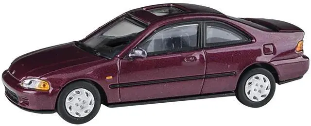 Alt view image 5 of 6 - 1995 Honda Civic Coupe EJ1 Camellia Red Metallic 1/64 Diecast Model Car by Paragon