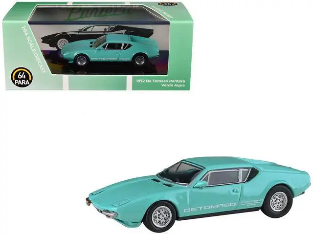 Main image of 1972 De Tomaso Pantera Verde Aqua 1/64 Diecast Model Car by Paragon
