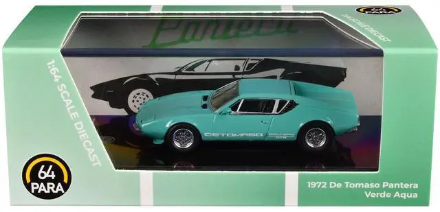 Alt view image 6 of 6 - 1972 De Tomaso Pantera Verde Aqua 1/64 Diecast Model Car by Paragon