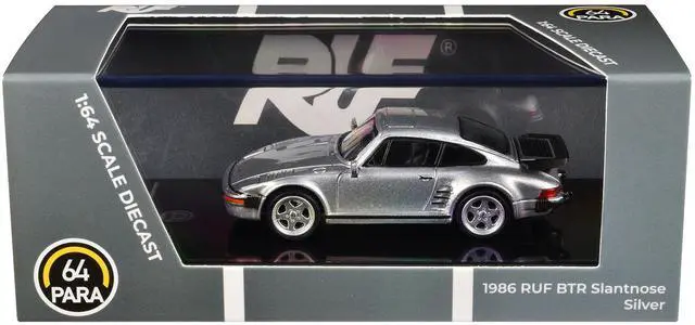 Main image of 1986 RUF BTR Slantnose Silver Metallic 1/64 Diecast Model Car by Paragon
