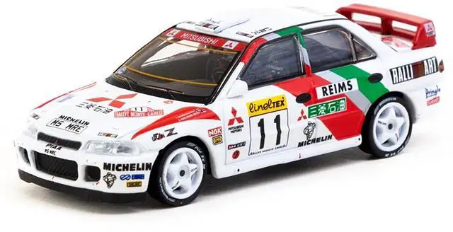 Alt view image 2 of 6 - Mitsubishi Lancer Evolution II RHD #11 "Rallye Monte-Carlo" (1995) "Global64" Series 1/64 Diecast Model Car by Tarmac Works