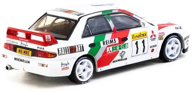 Alt view image 3 of 6 - Mitsubishi Lancer Evolution II RHD #11 "Rallye Monte-Carlo" (1995) "Global64" Series 1/64 Diecast Model Car by Tarmac Works