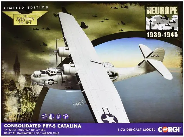 Alt view image 4 of 4 - Consolidated PBY-5 Catalina Patrol Aircraft "Miss Pick Up" (1945) US Army Air Forces 1/72 Diecast Model by Corgi