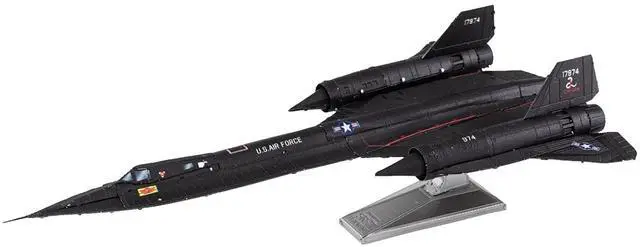 Alt view image 2 of 7 - Model Kit Lockheed SR-71 Blackbird Aircraft "United States Air Force" (Moderate Difficulty) Steel Model by Metal Earth