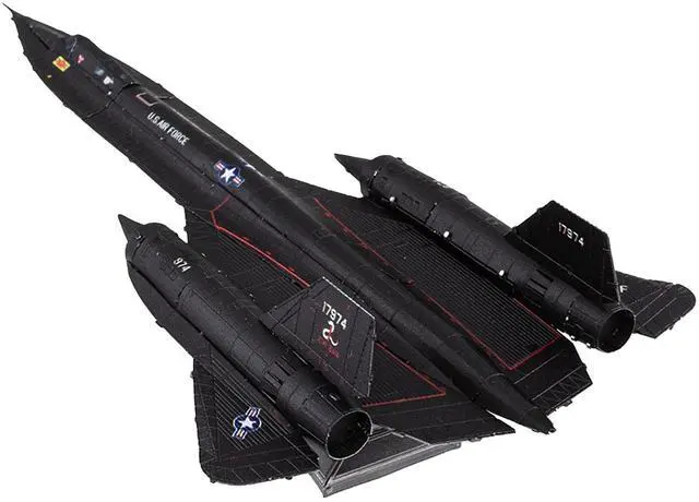 Alt view image 3 of 7 - Model Kit Lockheed SR-71 Blackbird Aircraft "United States Air Force" (Moderate Difficulty) Steel Model by Metal Earth