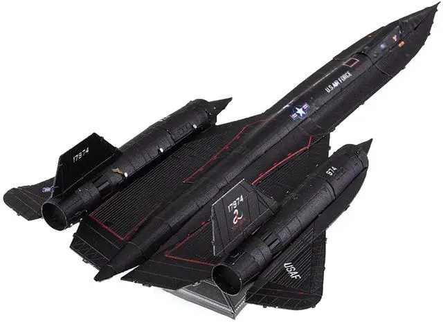 Alt view image 4 of 7 - Model Kit Lockheed SR-71 Blackbird Aircraft "United States Air Force" (Moderate Difficulty) Steel Model by Metal Earth