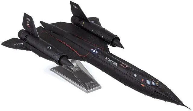 Alt view image 5 of 7 - Model Kit Lockheed SR-71 Blackbird Aircraft "United States Air Force" (Moderate Difficulty) Steel Model by Metal Earth