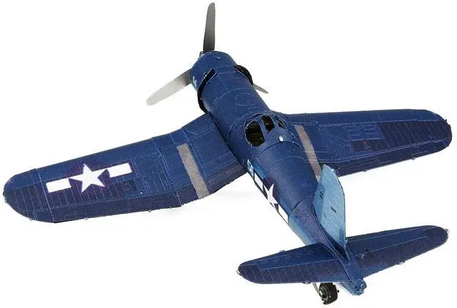 Alt view image 3 of 6 - Model Kit Vought F4U Corsair Fighter Aircraft "World War II" US Navy (Challenging Difficulty) Steel Model by Metal Earth