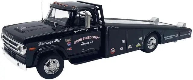 Main image of 1970 Dodge D-300 Ramp Truck Black "Don's Speed Shop" Limited Edition to 300 pieces Worldwide 1/18 Die Cast Model Car by ACME