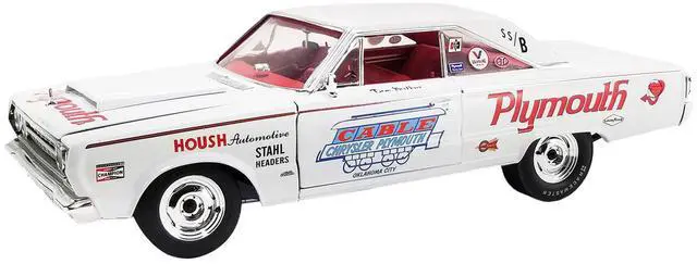 Main image of 1967 Plymouth Belvedere II Super Stock "Don Grotheer" White w/ Graphics and Red Interior Ltd Ed 1/18 Die Cast Model Car by ACME