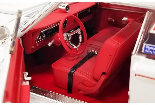 Alt view image 3 of 6 - 1967 Plymouth Belvedere II Super Stock "Don Grotheer" White w/ Graphics and Red Interior Ltd Ed 1/18 Die Cast Model Car by ACME