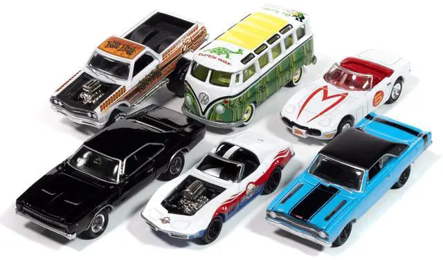Alt view image 2 of 6 - Pop Culture 2025 Set of 6 Cars Release 1 1/64 Die Cast Model Cars by Johnny Lightning