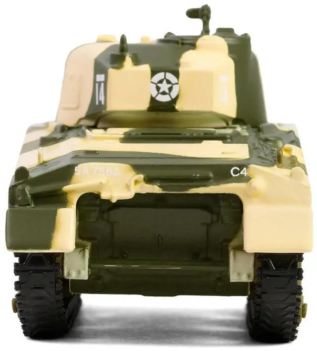 Alt view image 5 of 6 - 1944 M4 Sherman Tank "U.S. Army, 756th Tank Battalion" Camouflage "Battalion 64" Series 5 1/64 Diecast Model Car by Greenlight