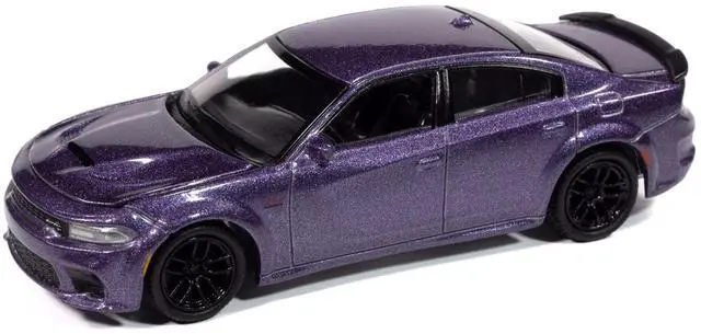 Alt view image 2 of 6 - 2023 Dodge Charger R/T Scat Pack Plum Crazy Metallic "Modern Muscle" Series 1/64 Diecast Model Car by Auto World