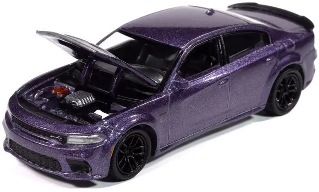 Alt view image 3 of 6 - 2023 Dodge Charger R/T Scat Pack Plum Crazy Metallic "Modern Muscle" Series 1/64 Diecast Model Car by Auto World