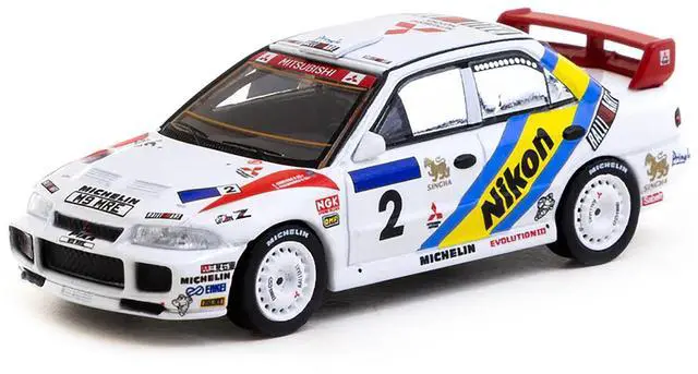 Alt view image 2 of 6 - Mitsubishi Lancer Evolution III #2 Winner "Hong Kong-Beijing Rally" (1995) "Global64" Series 1/64 Diecast Model by Tarmac Works