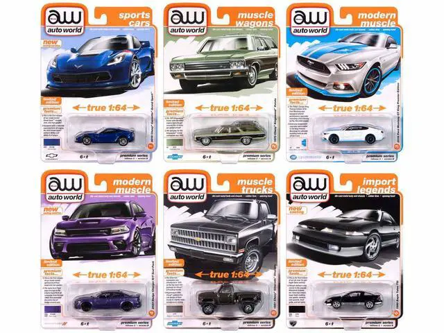 Main image of Auto World Premium 2024 Set B of 6 pieces Release 3 1/64 Die Cast Model Cars by Auto World