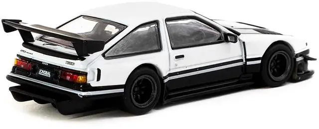 Alt view image 3 of 6 - Toyota Sprinter Trueno AE86 Widebody RHD White and Black with Tarmac Cards "Global64" Series 1/64 Diecast Model by Tarmac Works
