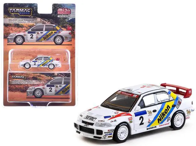 Main image of Mitsubishi Lancer Evolution III #2 Winner "Hong Kong-Beijing Rally" (1995) "Global64" Series 1/64 Diecast Model by Tarmac Works