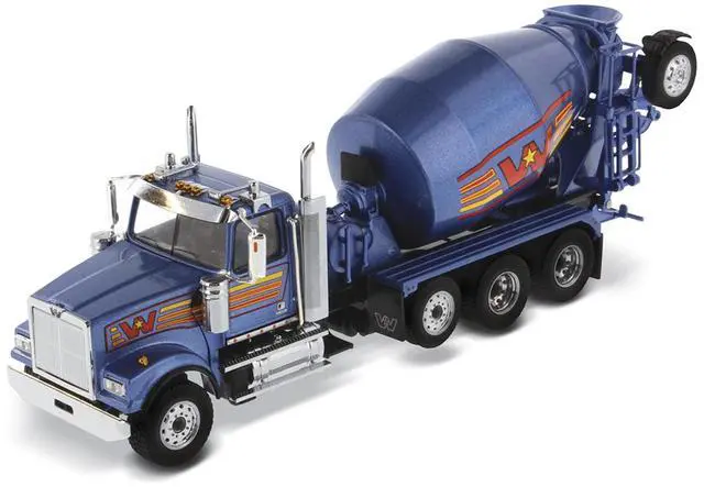Alt view image 6 of 6 - Western Star 4900 with Bridgemaster McNeilus Mixer Blue Metallic "Transport Series" 1/50 Diecast Model by Diecast Masters