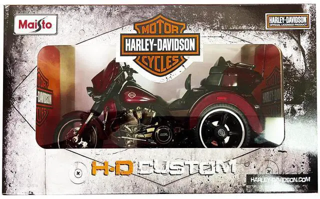 Alt view image 2 of 3 - 2021 Harley Davidson CVO Tri Glide Motorcycle Dark Red Metallic "H-D Custom" 1/12 Diecast Model Car by Maisto