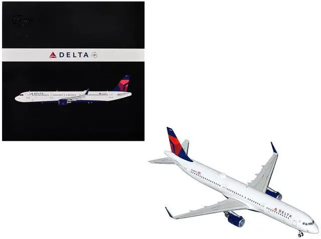 Main image of Airbus A321 Commercial Aircraft "Delta Air Lines" White with Blue and Red Tail 1/200 Diecast Model Airplane by GeminiJets