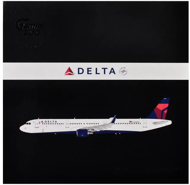 Alt view image 3 of 3 - Airbus A321 Commercial Aircraft "Delta Air Lines" White with Blue and Red Tail 1/200 Diecast Model Airplane by GeminiJets