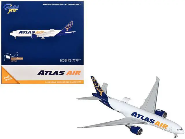 Main image of Boeing 777-200LRF Commercial Aircraft "Atlas Air" (N703GT) White with Blue Tail "Interactive Series"