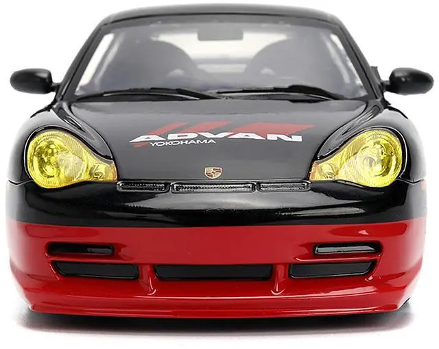 Alt view image 6 of 6 - Porsche 911 GT3 RS (996) #33 "ADVAN" Black and Red "Hyper-Spec" Series 1/24 Diecast Model Car by Jada