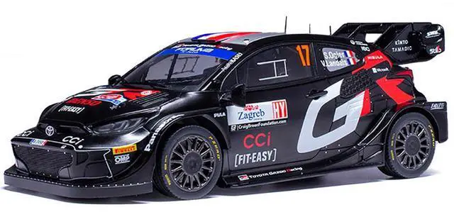 Alt view image 2 of 3 - Toyota GR Yaris Rally1 Hybrid #17 Winner "Rally Croatia" (2024) 1/18 Diecast Model Car by IXO Models