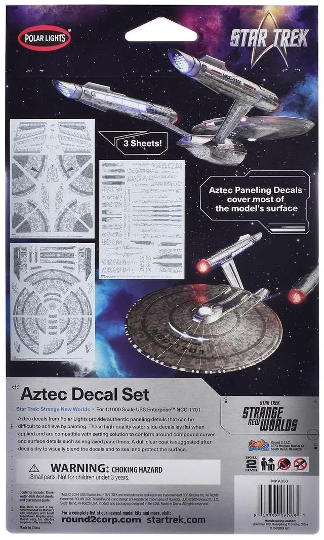 Alt view image 2 of 3 - USS Enterprise NCC-1701 Aztec Decal Set "Star Trek: Strange New Worlds" (2022-Current) TV Series 1/1000 Scale by Polar Lights