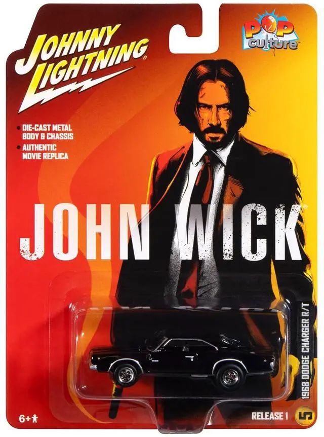 Alt view image 4 of 9 - 1968 Dodge Charger R/T Black "John Wick" (2014) Movie "Pop Culture" 2025 Release 1 1/64 Diecast Model Cars by Johnny Lightning