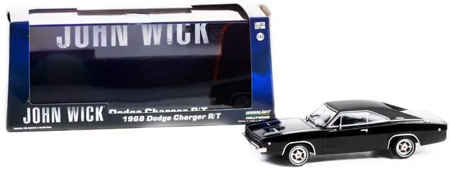 Alt view image 4 of 5 - 1968 Dodge Charger R/T Black with Black Vinyl Top "John Wick" 1/43 Diecast Model Car by Greenlight